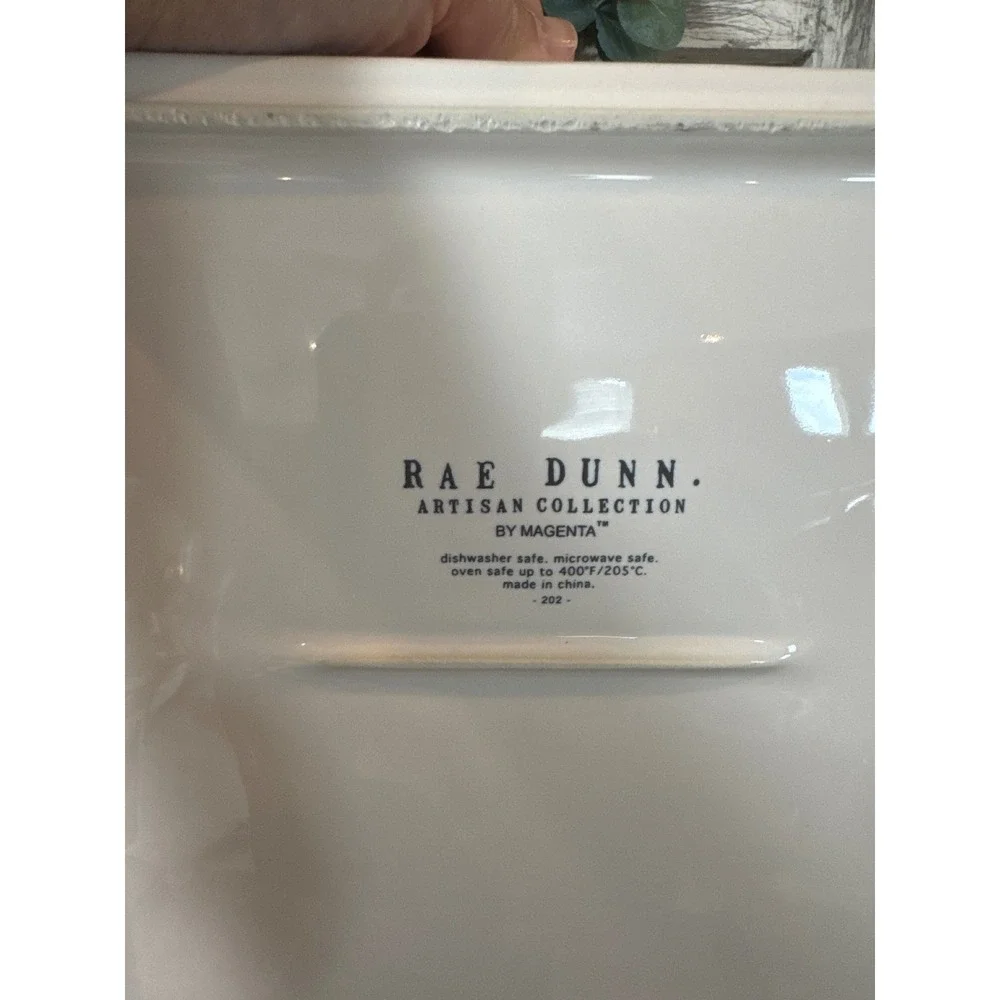 Rae Dunn Artisan Collection Tis The Season 9x9 White Ceramic Casserole Dish New